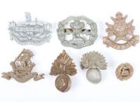 7x WW2 British War Economy Plastic Cap Badges