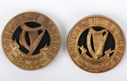 2x Variation of Irish Connaught Rangers Other Ranks Helmet Plate Centres