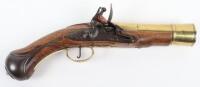 Rare Late-17th Century English Brass Barrel Flintlock Grenade Pistol by I .Yates