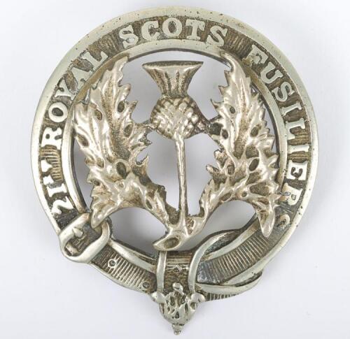 Unusual 21st of Foot Royal Scots Fusiliers Pipers Headdress Badge