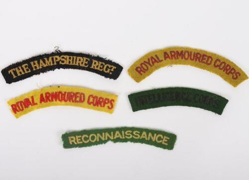 5x WW2 British Cloth Shoulder Titles