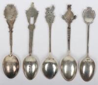 5x Hallmarked Silver Queens Royal West Kent Regiment Spoons