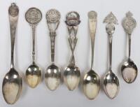 7x Hallmarked Silver Regiment Spoons of the Royal Fusiliers, Northamptonshire Regiment and Gloucestershire Regiment