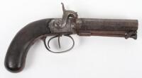 Double Barrel 54-bore Boxlock Percussion Travelling Pistol by Gibbs of Bristol