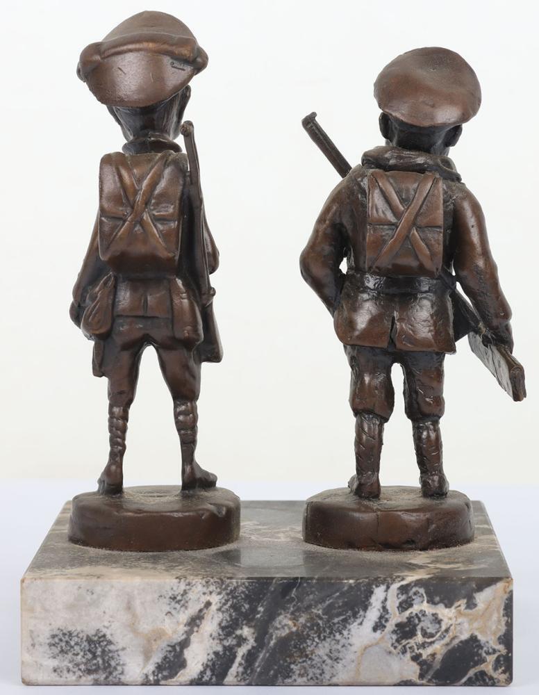 Bruce Bairnsfather ‘Old Bill’ Type Bronzed Figures