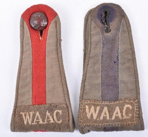 2x WW1 Women’s Auxiliary Army Corps (W.A.A.C) Tunic Shoulder Straps