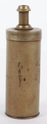 Scarce Cylindrical Brass Powder Flask