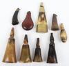 8x Assorted 19th Century Horn Powder Flasks - 2