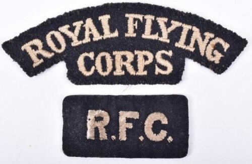 2x Variations of WW1 Royal Flying Corps Cloth Shoulder Title