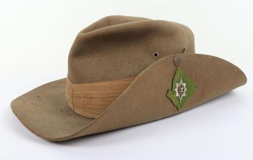 WW2 British Bush / Slouch Hat Attributed to Captain I S Spalding MC, 7th Battalion The Worcestershire Regiment