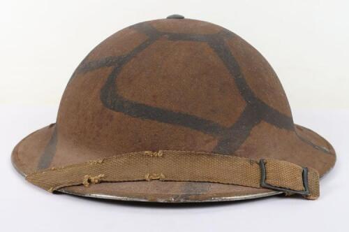 WW2 British “Malta” Camouflaged Steel Combat Helmet