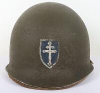 WW2 American 79th Infantry Division M-1 Steel Combat Helmet