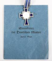 Third Reich Mothers Cross in Silver with Paper Packet of Issue