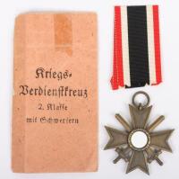 Third Reich War Service Cross 2nd Class with Swords by Moritz Hauch A.G. Pforzheim