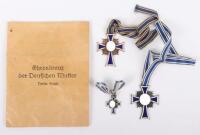 Third Reich Mothers Cross in Bronze with Paper Packet of Issue