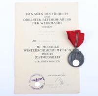 WW2 German Eastern Front Medal and Citation Pair