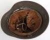 WW2 German Army M-35 Double Decal Battle Damaged Steel Combat Helmet Attributed to Leutnant Becker - 8