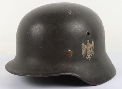 WW2 German Army M-40 Single Decal Steel Combat Helmet