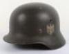 WW2 German Army M-40 Single Decal Steel Combat Helmet - 2