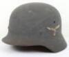 WW2 German Luftwaffe M-40 Single Decal Steel Combat Helmet - 2