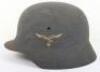 WW2 German Luftwaffe M-40 Single Decal Steel Combat Helmet - 4