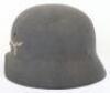 WW2 German Luftwaffe M-40 Single Decal Steel Combat Helmet - 6