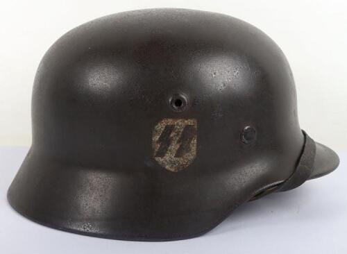 WW2 German Waffen-SS Single Decal Steel Combat Helmet