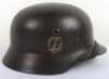WW2 German Waffen-SS Single Decal Steel Combat Helmet