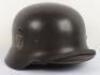 WW2 German Waffen-SS Single Decal Steel Combat Helmet - 10