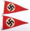 2x Third Reich NSDAP Pennants - 2