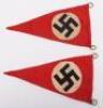 2x Third Reich NSDAP Pennants - 5