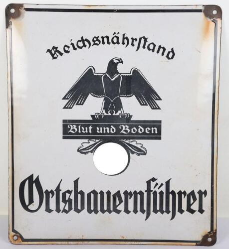 Third Reich Reichsn&auml;hrstand (State Food Production Society) Enamel Building Sign
