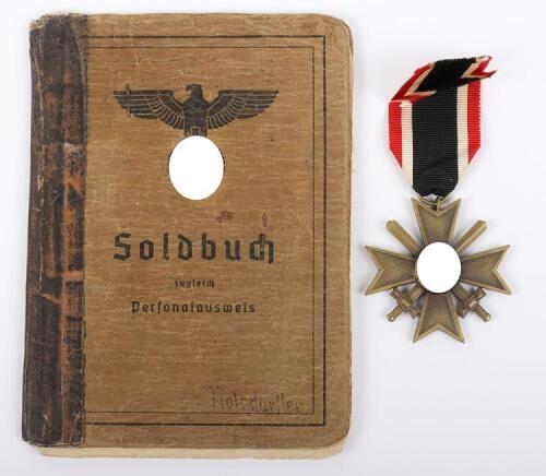 WW2 German Army Mountain Trooper (Gebirgsj&auml;ger) Soldbuch and War Service Cross 2nd Class with Swords