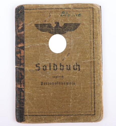 WW2 German Army Issue Soldbuch to a Luftwaffe Airfield Construction and Flak Artillery Member,