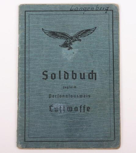 WW2 German Luftwaffe Soldbuch Flak Artillery