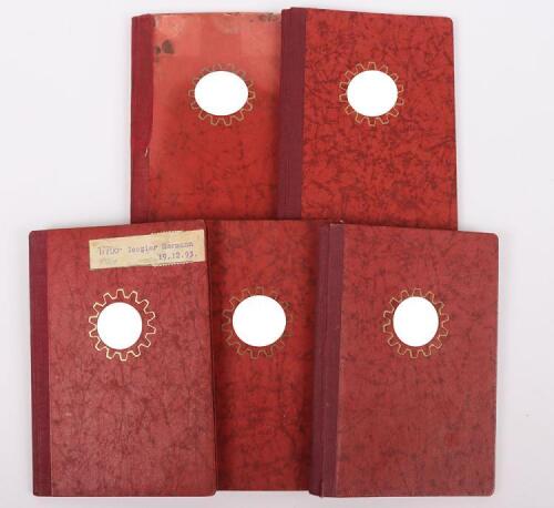 5x Third Reich Deutsches Arbeitsfront (D.A.F) Membership Books