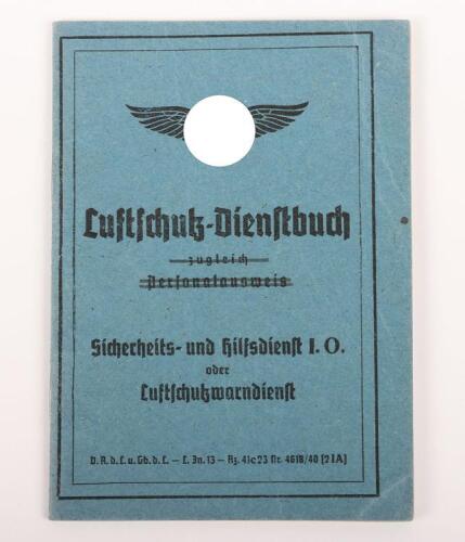 WW2 German Luftschutz Dienstbuch