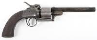 Scarce 6 Shot 54-bore Single Action Long Spur Transitional Percussion Revolver with Reciprocating Cylinder