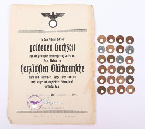Third Reich Citation for Golden Wedding Anniversary