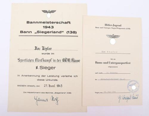 Third Reich Hitler Youth / BDM Citation Pair