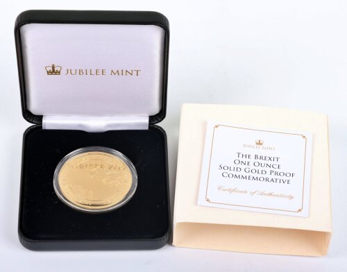 UK Leaving the EU 9ct gold proof medallion