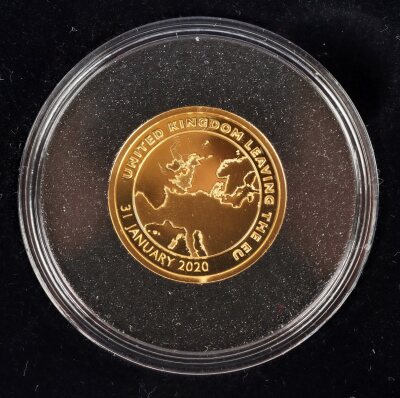 UK Leaving the EU 9ct gold proof medallion - 2