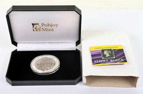 Proof 5oz silver commemorative medallion, 180th Anniversary Penny Black