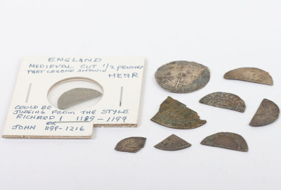 Medieval cut pennies including John, with an Elizabeth I groat - 4