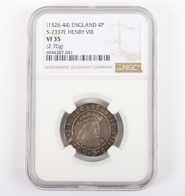 NGC - Henry VIII (1509-1547), Second Coinage 1526-44, Groat - 3