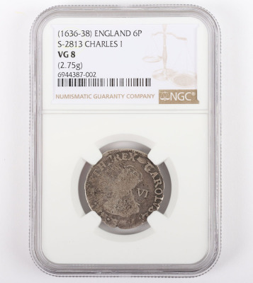 NGC - Charles I (1625-49), Sixpence - 2