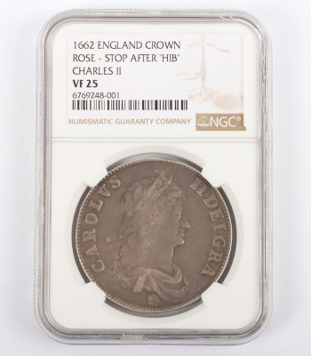 NGC Ð Charles II (1660-85), Crown, 1662 - 4