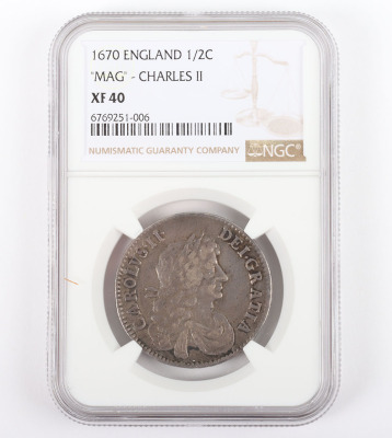 NGC Ð Charles II (1660-85), Halfcrown 1670 - 4