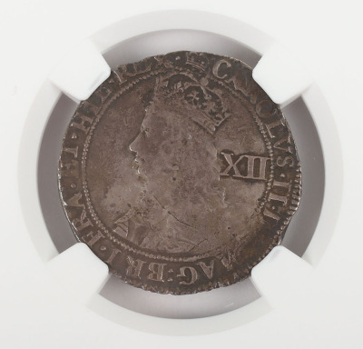 NGC Ð Charles II (1660-85), Shilling, Hammered Coinage, Third Issue - 3