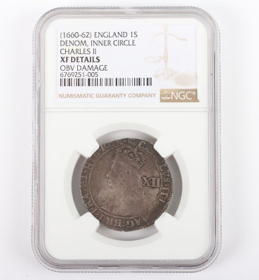 NGC Ð Charles II (1660-85), Shilling, Hammered Coinage, Third Issue - 4